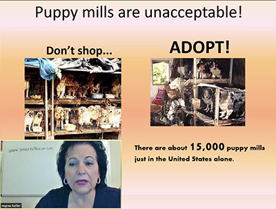 Regina Keller presents on puppy mills