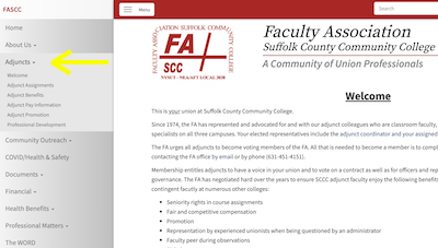 adjunct section of FA website
