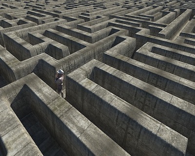 maze with person alone