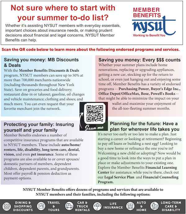 NYSUT Member Benefits offers dozens of benefits to FA members
