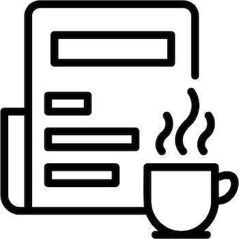 news and coffee icon