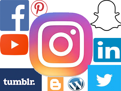 collage of social media platforms