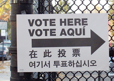 sign at polling place says 