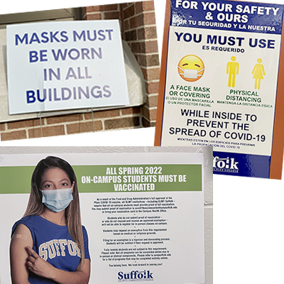 SCCC campus masking signs