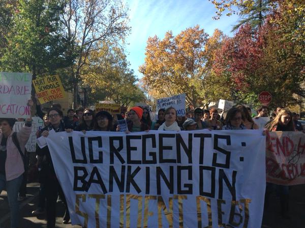 Students protest tuition hikes at UC