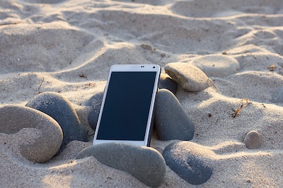 phone at beach