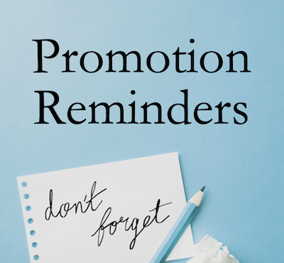 promotion reminders on a notepad 